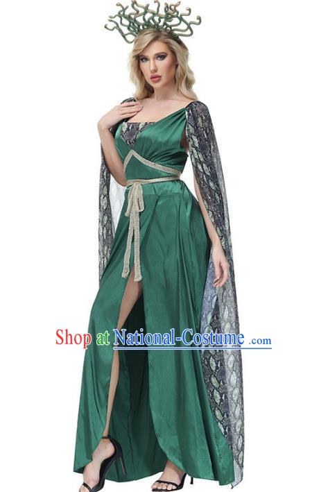 Adults Play Snake Demon Medusa Dress Halloween Greek Mythology Character Cosplay Costume