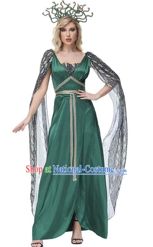 Adults Play Snake Demon Medusa Dress Halloween Greek Mythology Character Cosplay Costume