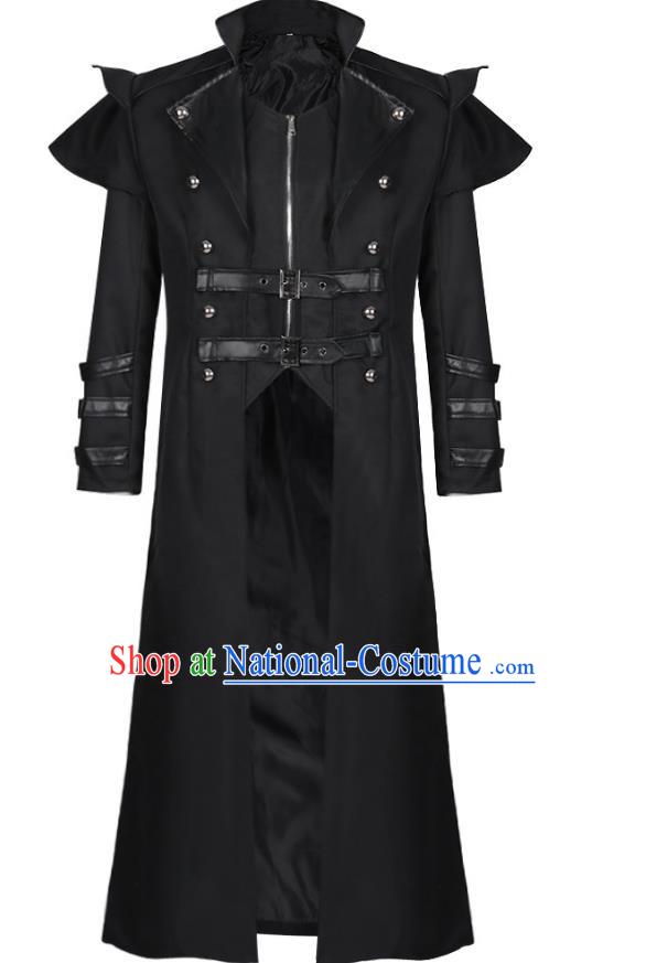 Retro Medieval Royal Guard Coat Male Cosplay Black And White Angel Battle Suit Costume Large Size Long-Sleeved Halloween