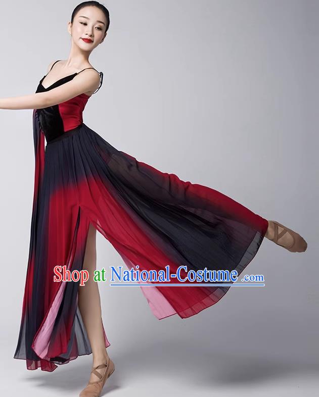 Modern Dance Clothing With The Same Style Of Rouge Dance Storm Performance Clothing Female Elegant Long Skirt Chinese Style Adult