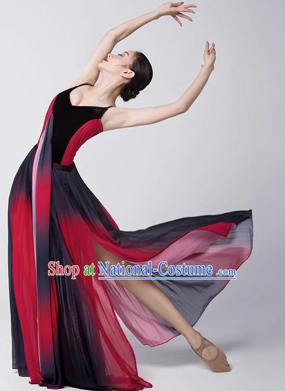 Modern Dance Clothing With The Same Style Of Rouge Dance Storm Performance Clothing Female Elegant Long Skirt Chinese Style Adult