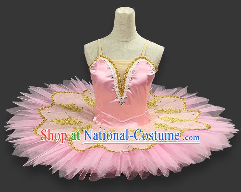 Ballet Costume Professional Adult Performance Costume Tutu Skirt Children Gauze Skirt Actor Dance Skirt Golden Lace Tutu Skirt