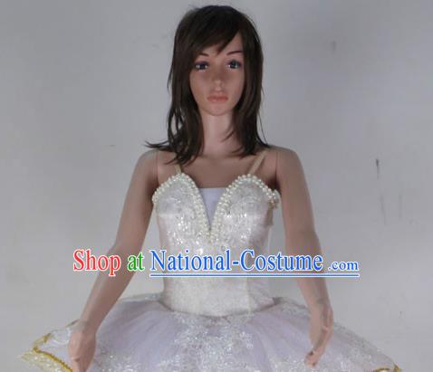 Children Dance Performance Costumes Professional Ballet TUTU Gauze Skirt Disc Skirt Pearl Decoration Stage Costume