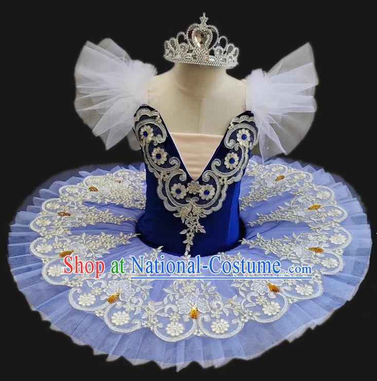 Korean Velvet Fabric Children Professional Ballet Skirt Female Performance Clothing Swan Lake Tutu Skirt Stage Performance Clothing