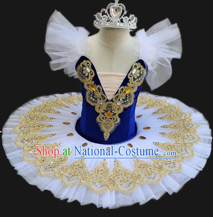 Korean Velvet Fabric Children Professional Ballet Skirt Female Performance Clothing Swan Lake Tutu Skirt Stage Performance Clothing