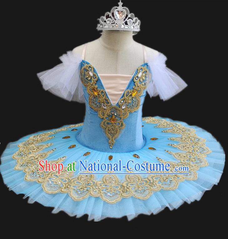 Korean Velvet Fabric Children Professional Ballet Skirt Female Performance Clothing Swan Lake Tutu Skirt Stage Performance Clothing