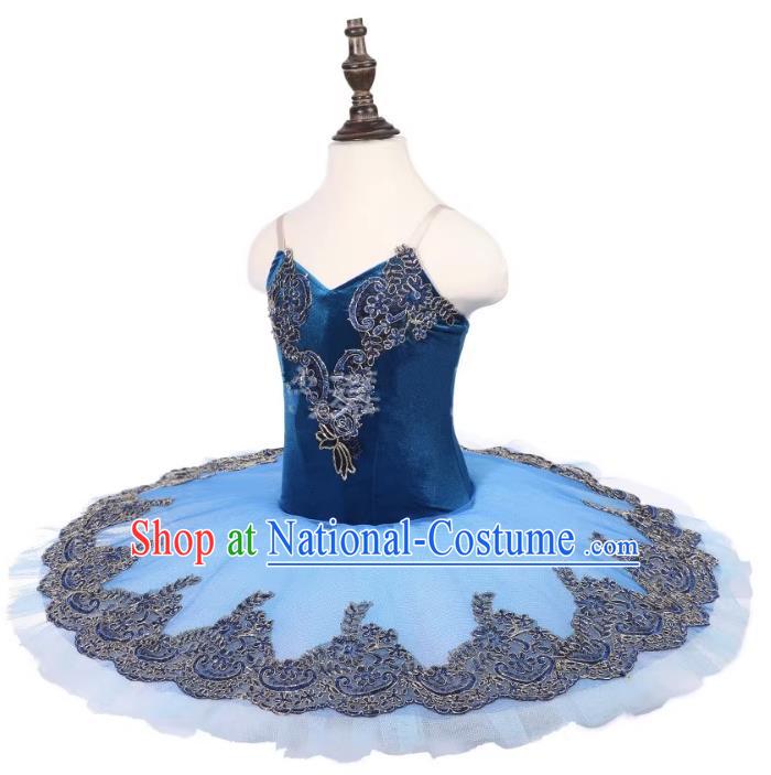 Royal Blue Ballet Skirt Adult Competition TUTU Skirt Professional Performance Gauze Skirt Costume Girls