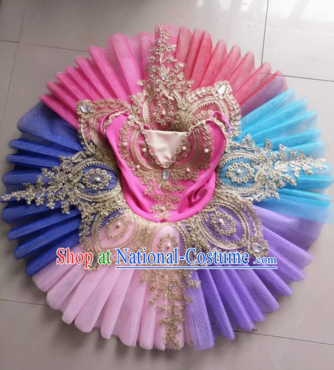 Children Little Swan Dance Sling Ballet Skirt Swan Lake Tutu Skirt Children Professional Ballet Colorful Skirt