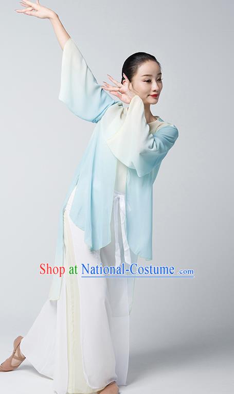 Classical Dance Clothing Women Elegant Practice Clothing National Chinese Dance Body Rhyme Gradient Art Examination Performance Clothing Dance Gauze