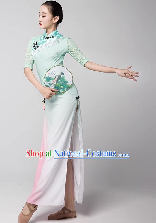 Modern Dance Adult Children New Jasmine Group Dance Performance Clothing Gradient Color Cheongsam Art Examination Clothing