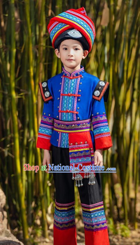 March Three Zhuang Costumes Children Ethnic Minority Costumes Girls Guangxi Children Performance Costumes