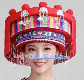 Ethnic Minority Hat Miao Tujia Zhuang Headdress Female Performance Stage Jewelry Yi Naxi