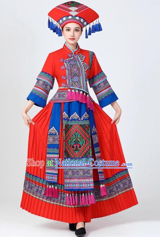 Zhuang Traditional Costumes Guangxi 56 Ethnic Minority Costumes Female Miao Tujia Hani Li Nationality Costumes