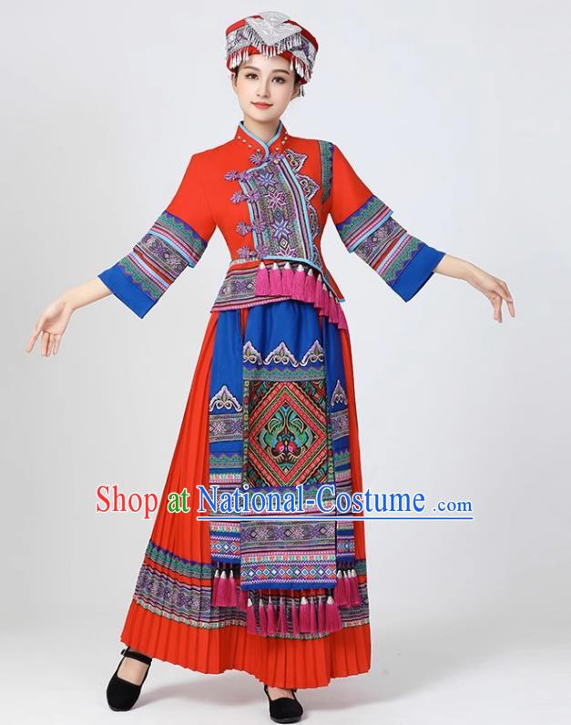 Zhuang Traditional Costumes Guangxi 56 Ethnic Minority Costumes Female Miao Tujia Hani Li Nationality Costumes