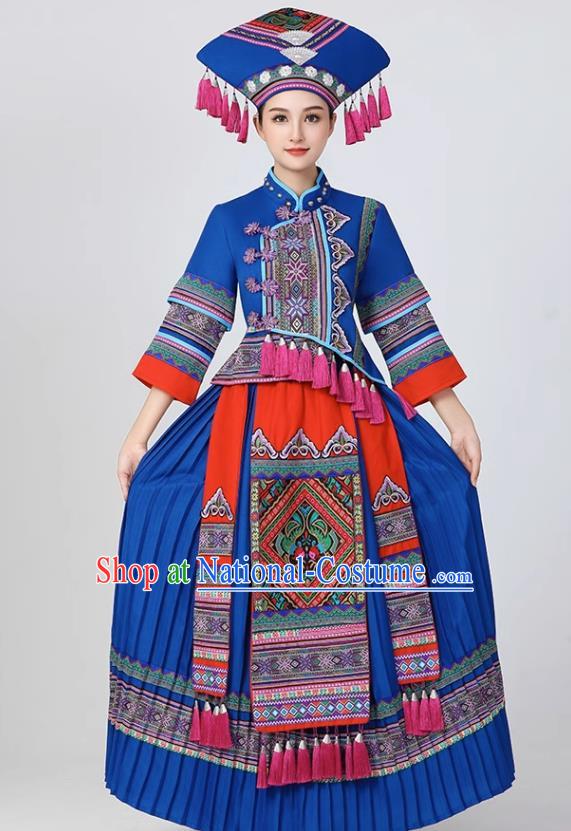 Zhuang Traditional Costumes Guangxi 56 Ethnic Minority Costumes Female Miao Tujia Hani Li Nationality Costumes