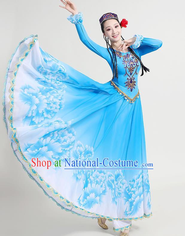 Xinjiang Dance Performance Costume New Uyghur Opening Dance Big Swing Skirt Art Test Practice Skirt Uyghur Dance Costume