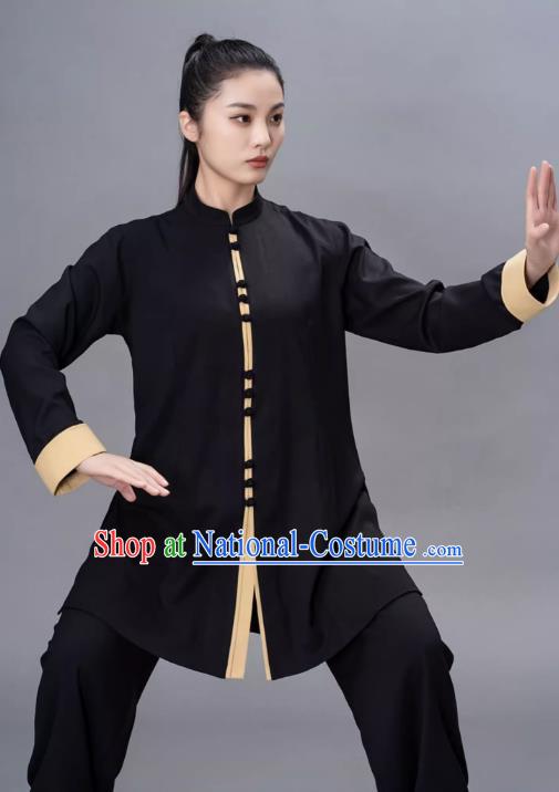 Contrasting Color Fashion Tai Chi Clothing Loose Mid Length Performance Clothing Chinese Style