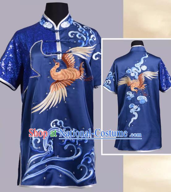 Martial Arts Performance Clothing Competition Color Clothing Embroidery Cloud Crane Same Style For Men And Women