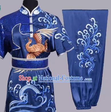 Martial Arts Performance Clothing Competition Color Clothing Embroidery Cloud Crane Same Style For Men And Women