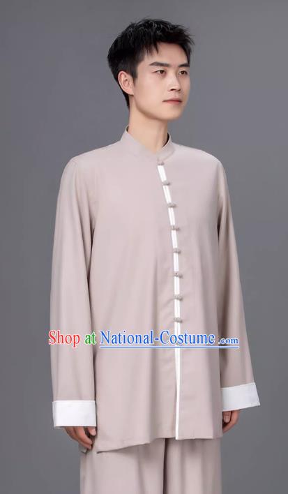 Tai Chi Clothing Cotton Linen Practice Clothing Long Sleeved Performance Clothing Tang Suit Chinese Men