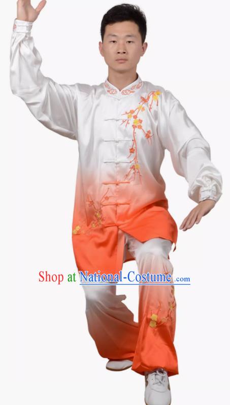 Tai Chi Clothes Winter Plum Herald Spring Embroidered Practice Clothes Spring And Summer Gradient Transitional Colors