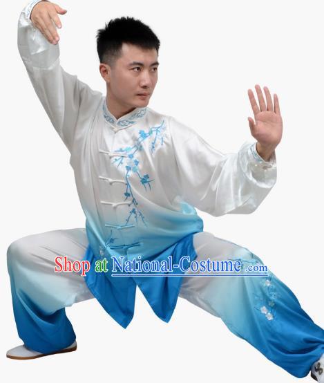 Tai Chi Clothes Winter Plum Herald Spring Embroidered Practice Clothes Spring And Summer Gradient Transitional Colors