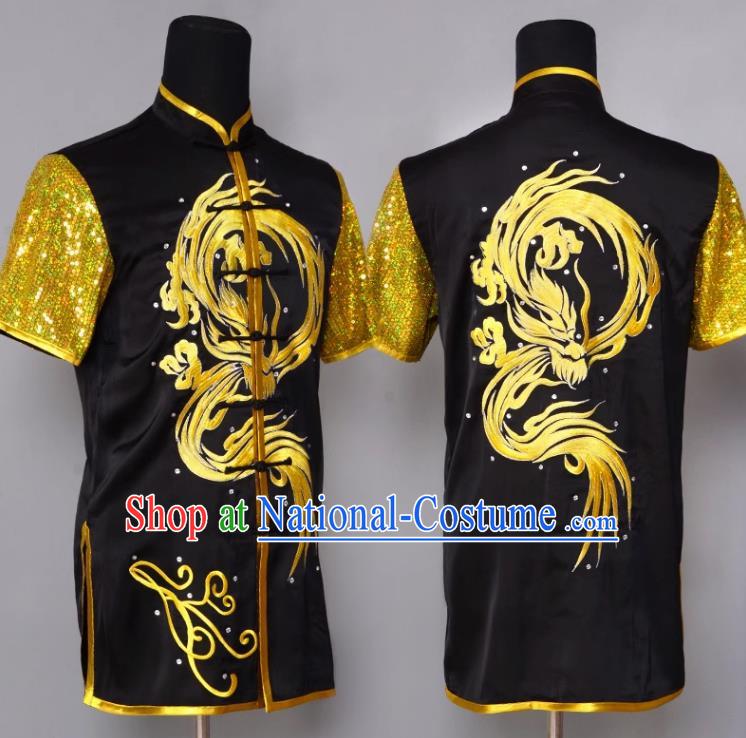 Martial Arts Performance Clothing Chinese Style Embroidery Short Sleeved Long Boxing Competition Performance Clothing Exercise Clothing Male