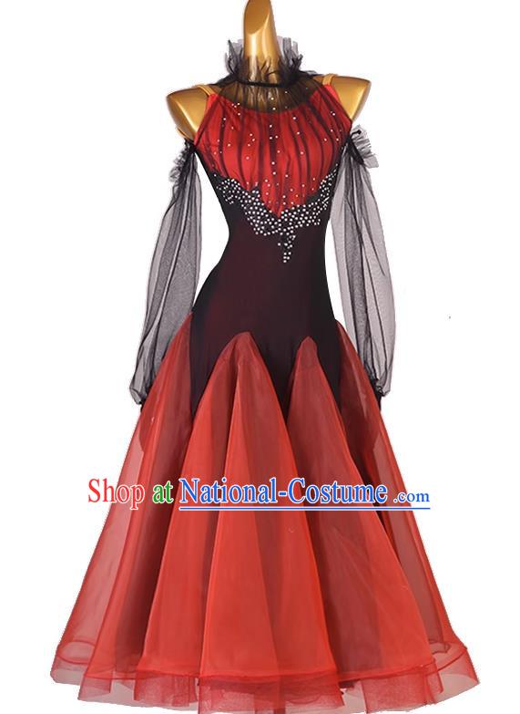 Modern Dance Waltz Tango Performance Competition Clothing Professional National Standard Dance Ballroom Dance Big Swing Skirt