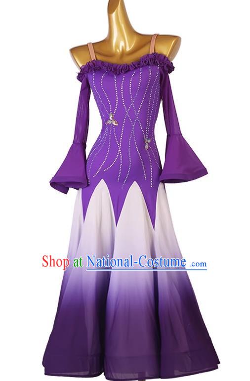 Modern Dance Dress Professional Performance Competition Clothing Gradient Skirt National Standard Dance Ballroom Dance Big Swing Skirt