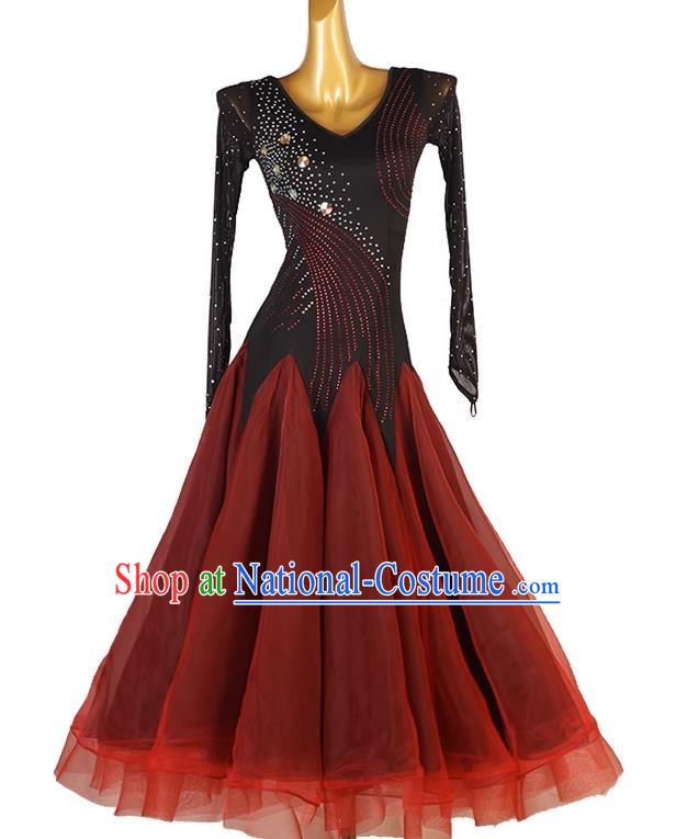 Modern Dance Skirt Dress High End Performance Competition Clothing Waltz Tango Dance Skirt Ballroom Dance Clothing