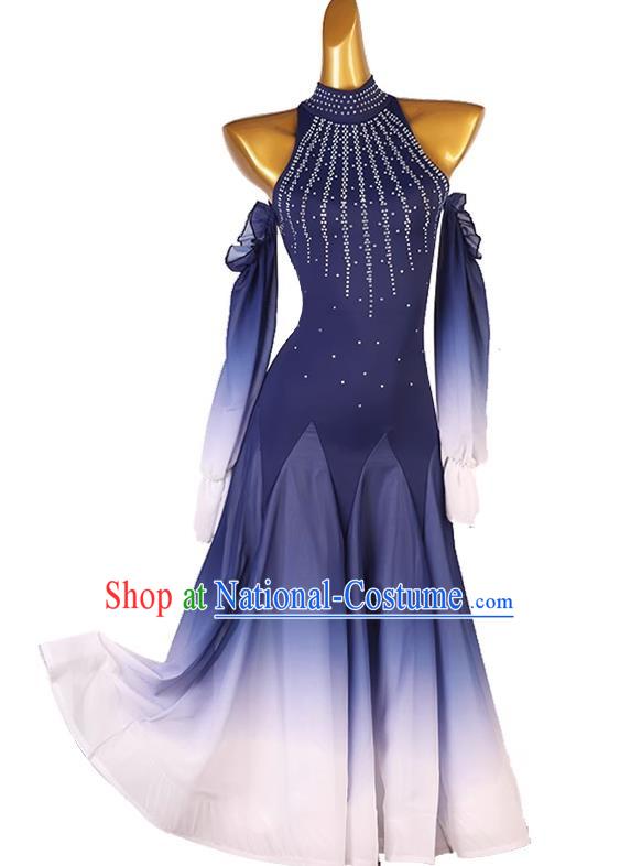 National Standard Dance Modern Dance Dress New Dress High End Performance Competition Suit Waltz Ballroom Dance Suit With Diamonds