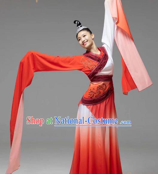 Niannujiao Red Classical Water Sleeve Dance Costume Hangzhou Physical Stage Party Female Performance Costume