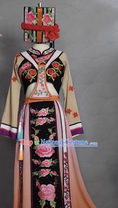 Qiang Dance Costume Peach And Plum Cup Yi Louqiu Ethnic Minority