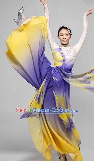 Classical Dance Dream Butterfly Flying Gradient Fan Dance Performance Costume