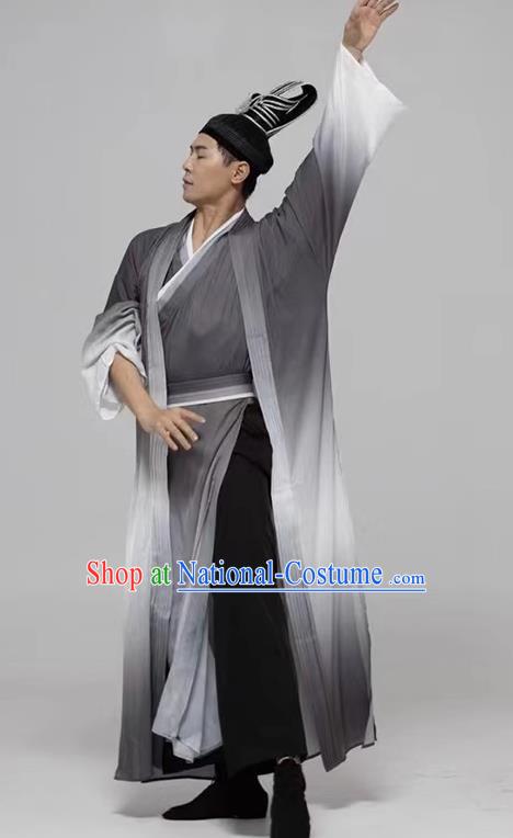 Male Classical Dance Ink Martial Arts Clothes Scholar Han Clothes Ancient Costumes