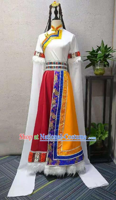 Tibetan Art Examination Women National Costume Dance Performance Costume Minority Tibetan