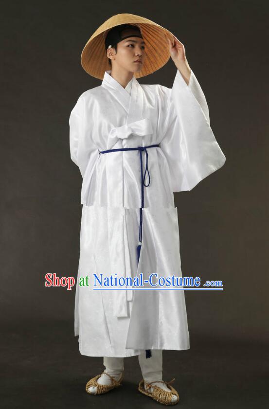 Korean Ancient Prince Costume Traditional Male Clothing Groom Fashion White Hanbok