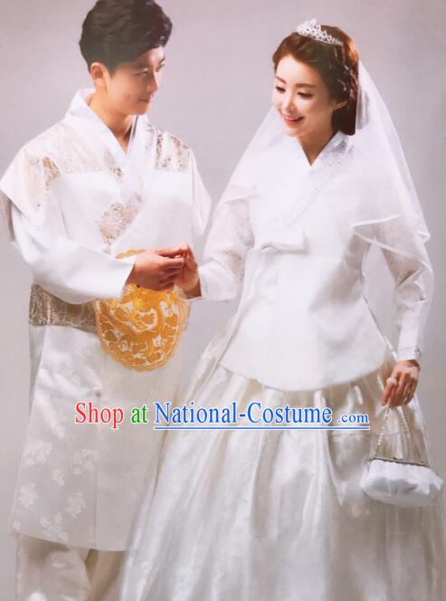 Korean Wedding Hanboks Bride and Groom Costumes Traditional Wedding Fashion 2 Sets