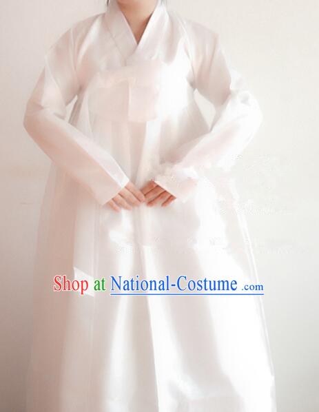 Korean Traditional Costume White Dance Fashion Female Hanbok