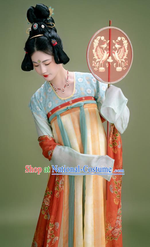 China Tang Dynasty Palace Lady Clothing Traditional Costumes Ancient Royal Princess Silk Dresses Woman Hanfu