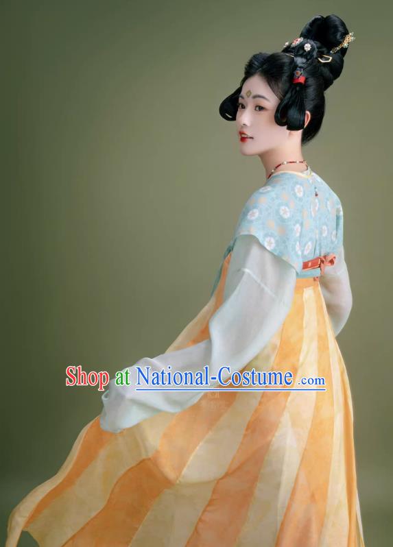 China Tang Dynasty Palace Lady Clothing Traditional Costumes Ancient Royal Princess Silk Dresses Woman Hanfu