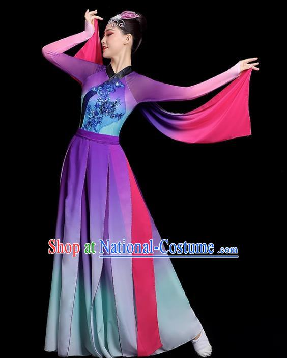 Classical Dance Clothing Female Elegant Mountain Ghost Dance Art Examination Modern Yangko Clothing National Fan Umbrella Dance Performance Clothing