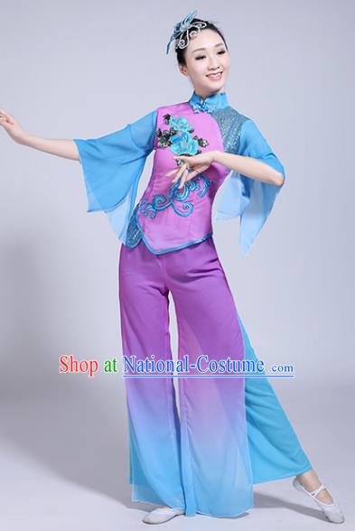 Classical Dance Performance Costume Female Elegant Fan Umbrella Dance New National Dance Costume Performance Square Dance Yangko Costume