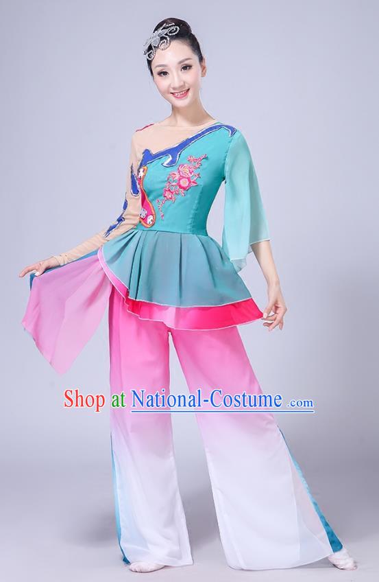 Performance Costume Female Adult Elegant Classical Dance Style Yangko Costume Fan Dance National Dance Costume