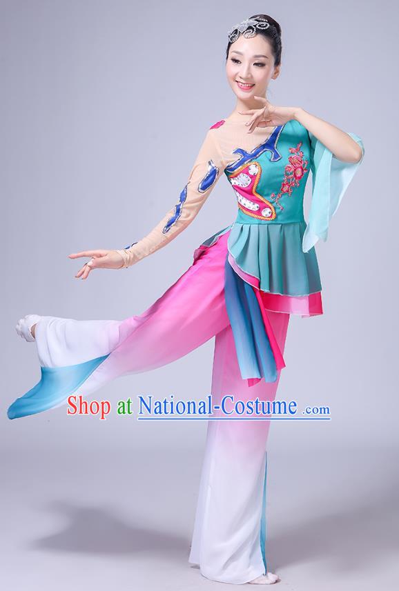 Performance Costume Female Adult Elegant Classical Dance Style Yangko Costume Fan Dance National Dance Costume