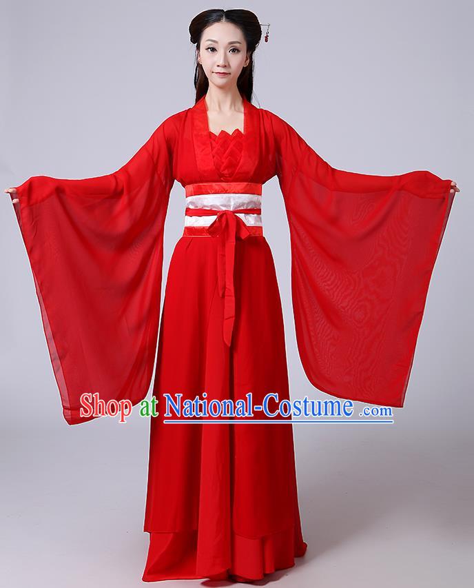 Heroine Little Dragon Girl White Liu Yifei Ancient Costume Seven Fairies Costume