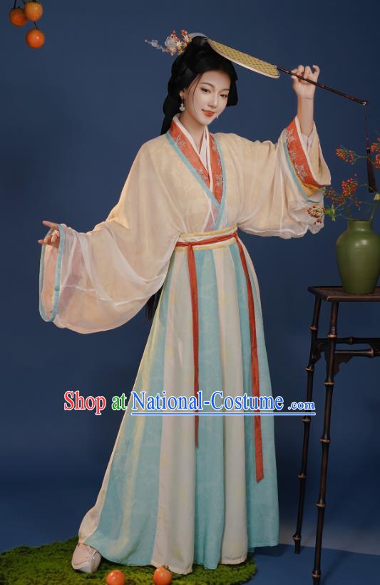 Chinese Jin Dynasty Court Lady Clothing Ancient Palace Princess Dress Costume Woman Hanfu Set