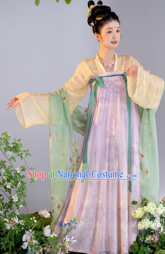 Chinese Ruqun Woman Hanfu Tang Dynasty Court Lady Clothing Ancient Princess Dress Costumes