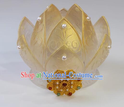 Chinese Song Dynasty Court Empress Headdress Handmade Hanfu Woman Hair Jewelries Ancient Goddess Lotus Crown