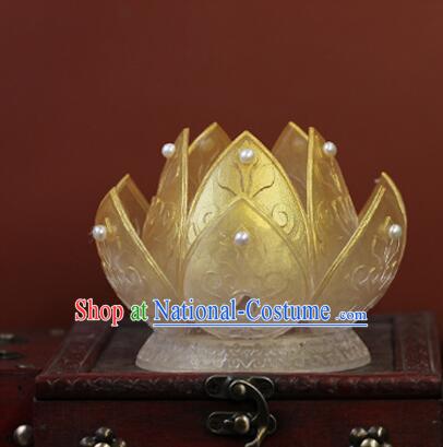 Chinese Song Dynasty Court Empress Headdress Handmade Hanfu Woman Hair Jewelries Ancient Goddess Lotus Crown